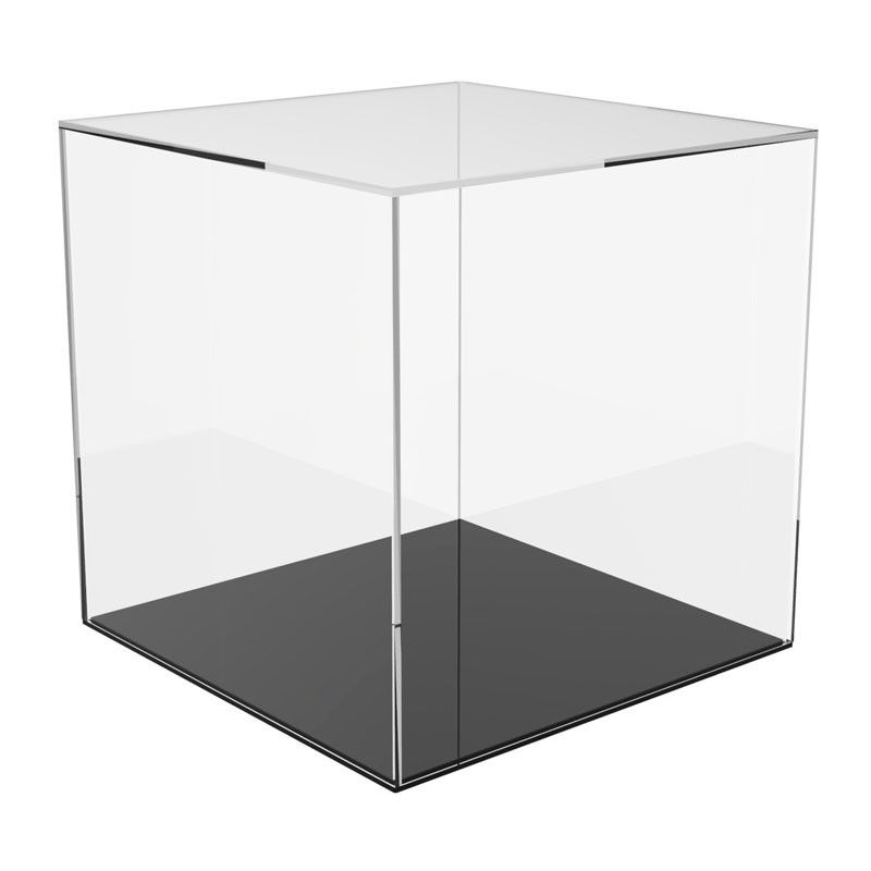 Cubo vitrina 30x30x30 cm en metacrilato transparente expositor de pared