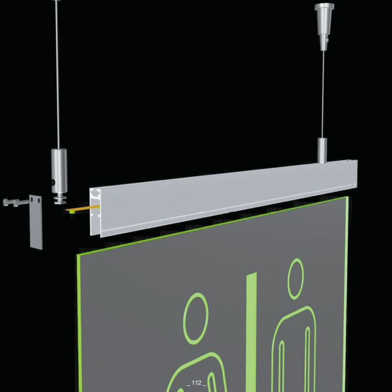 Luz filtrante suspendida Señalética