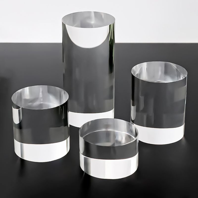 X4 Peanas circulares transparentes Bloques y peanas