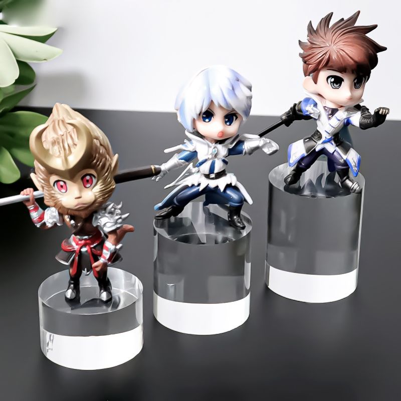 X4 Peanas circulares transparentes Bloques y peanas