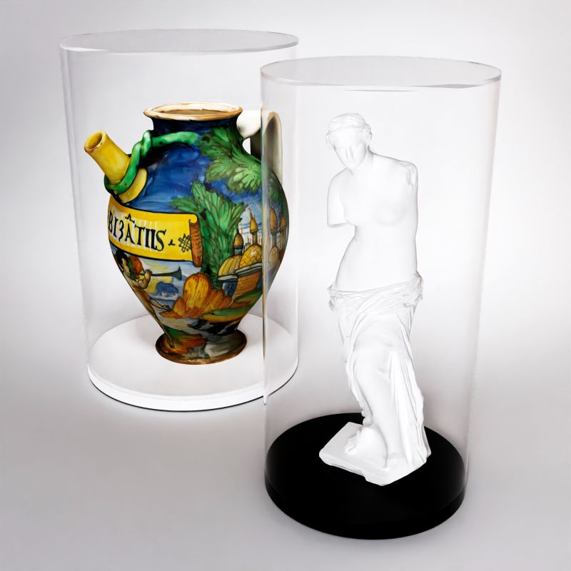 Vitrina circular de metacrilato